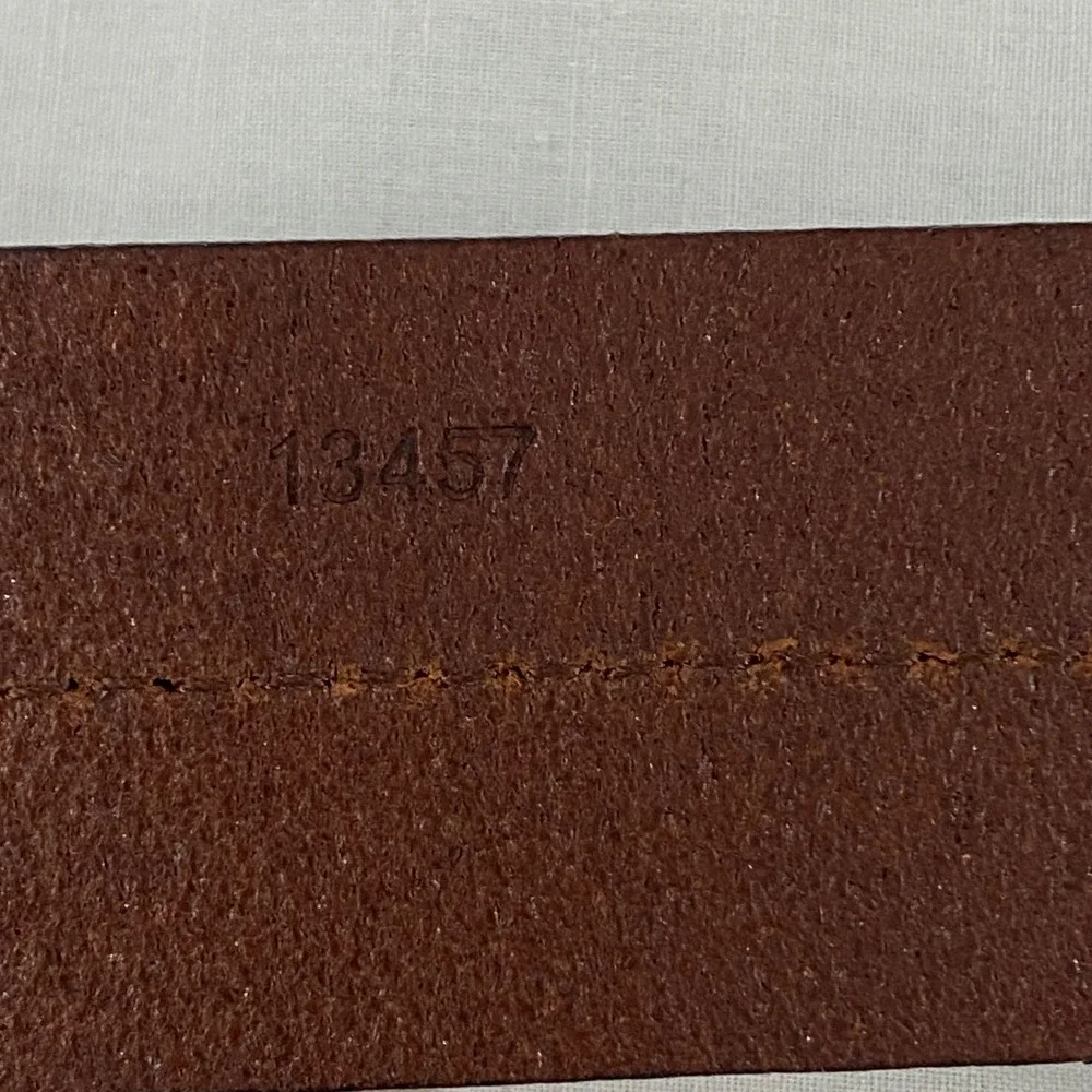 Allen Edmonds 13457 Studded Belt Men 36 Brown Leather Vintage Casual USA Made
